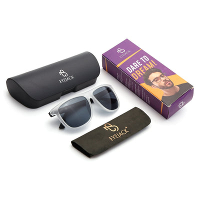 Eyejack Grey Wayfarer Sunglasses for Men & Women (TB36CL1073)