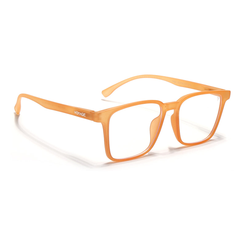Voyage Air Orange Square Eyeglasses for Men & Women (TR01MG4529-C4)