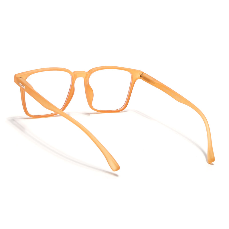 Voyage Air Orange Square Eyeglasses for Men & Women (TR01MG4529-C4)