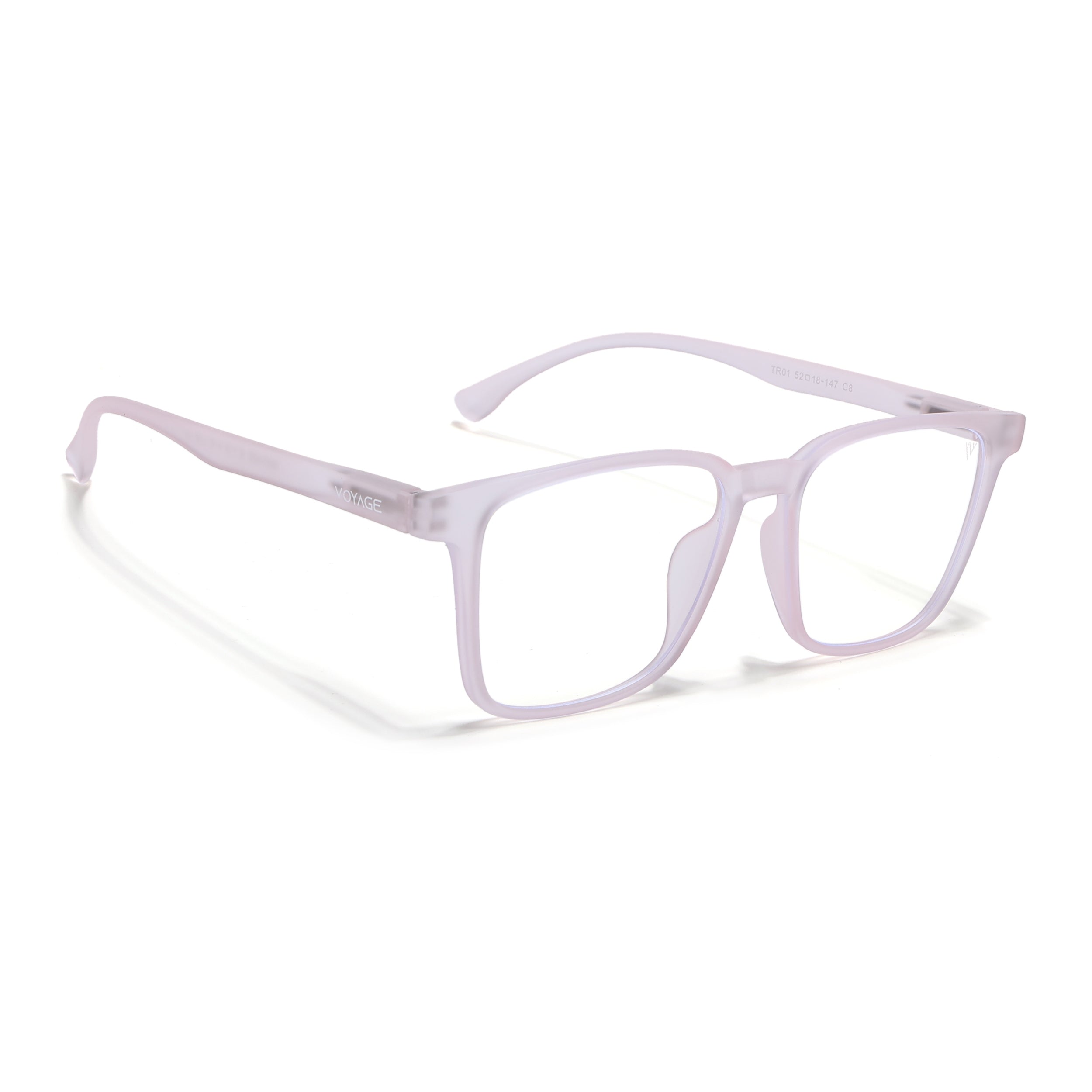 Voyage Air Pink Square Eyeglasses for Men & Women (TR01MG4530-C5)