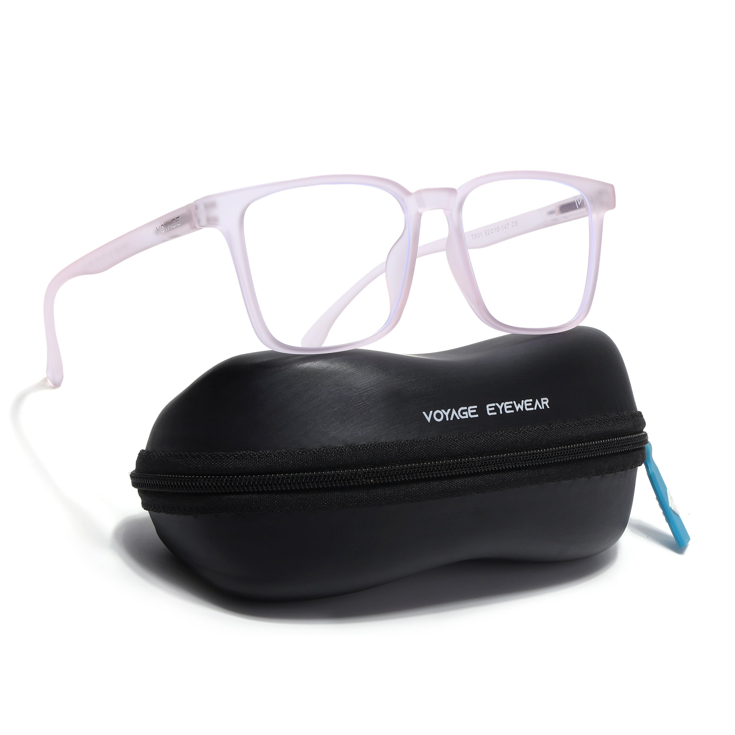 Voyage Air Pink Square Eyeglasses for Men & Women (TR01MG4530-C5)