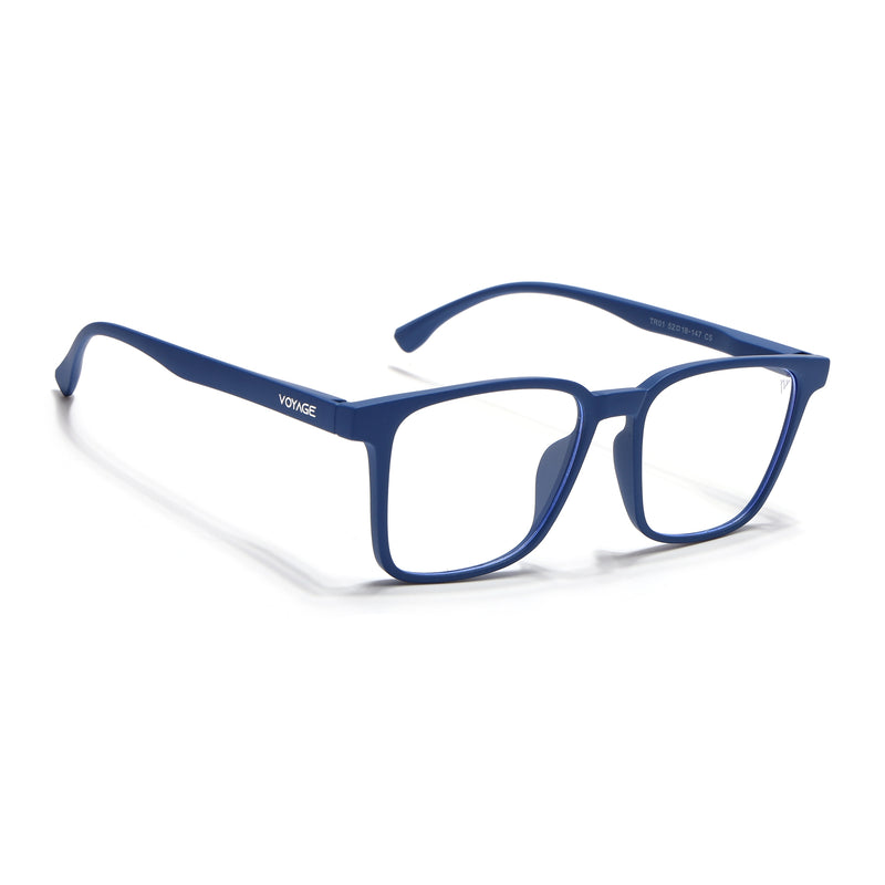 Voyage Air Royal Blue Square Eyeglasses for Men & Women (TR01MG4534-C9)
