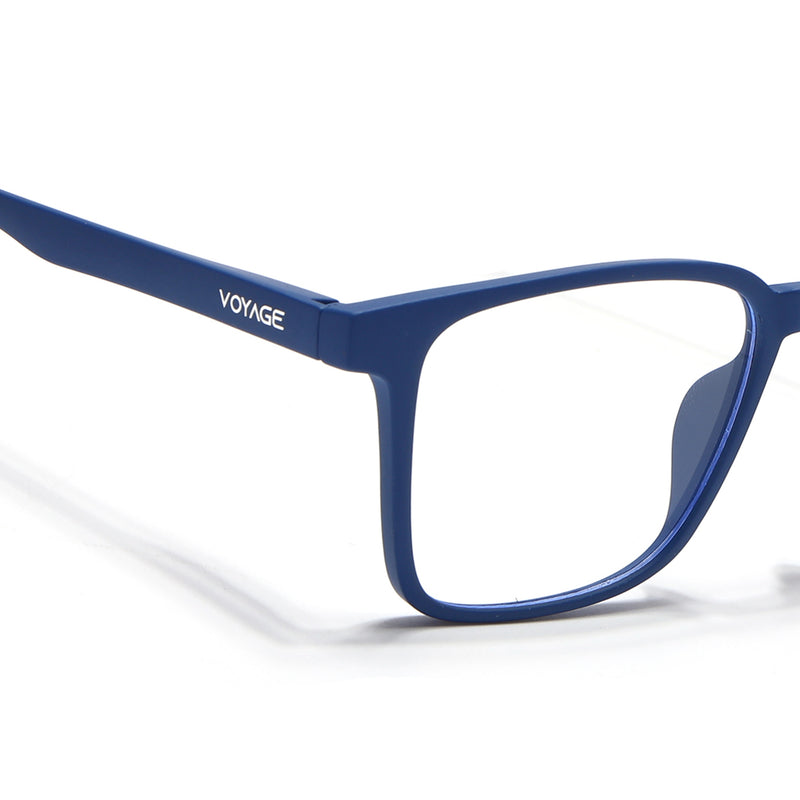 Voyage Air Royal Blue Square Eyeglasses for Men & Women (TR01MG4534-C9)