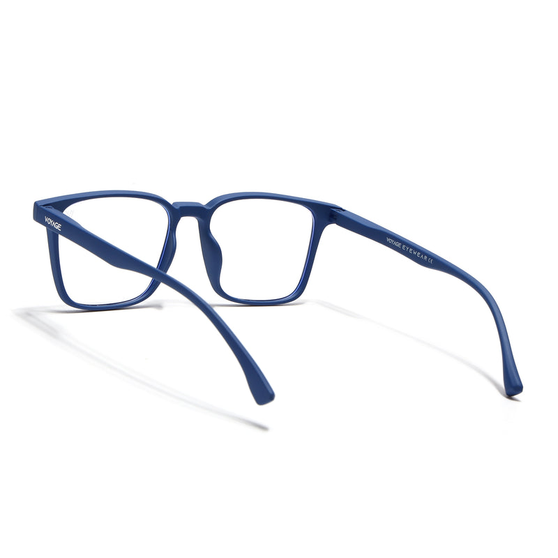 Voyage Air Royal Blue Square Eyeglasses for Men & Women (TR01MG4534-C9)