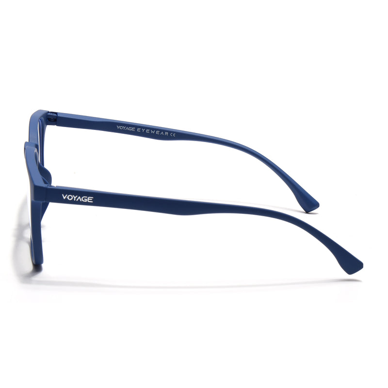 Voyage Air Royal Blue Square Eyeglasses for Men & Women (TR01MG4534-C9)