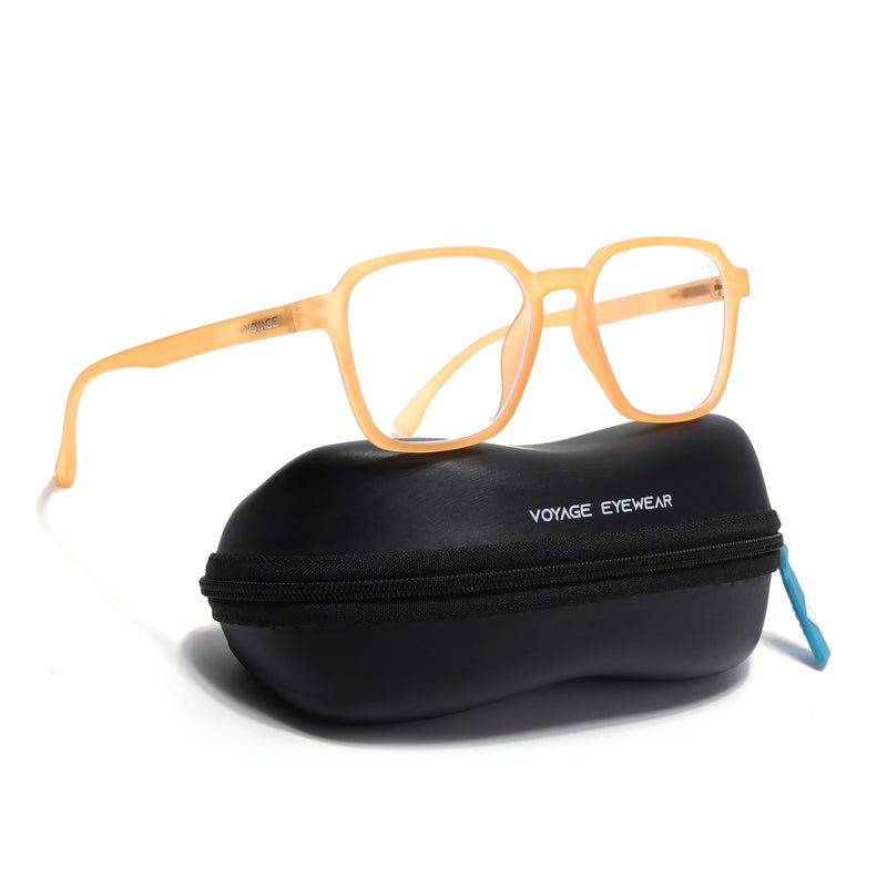 Voyage Air Orange Square Eyeglasses for Men & Women (TR02MG4539-C4)