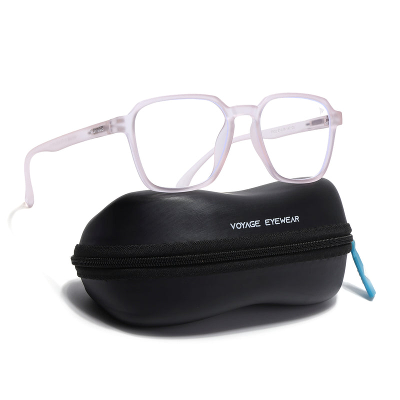 Voyage Air Pink Square Eyeglasses for Men & Women (TR02MG4540-C5)