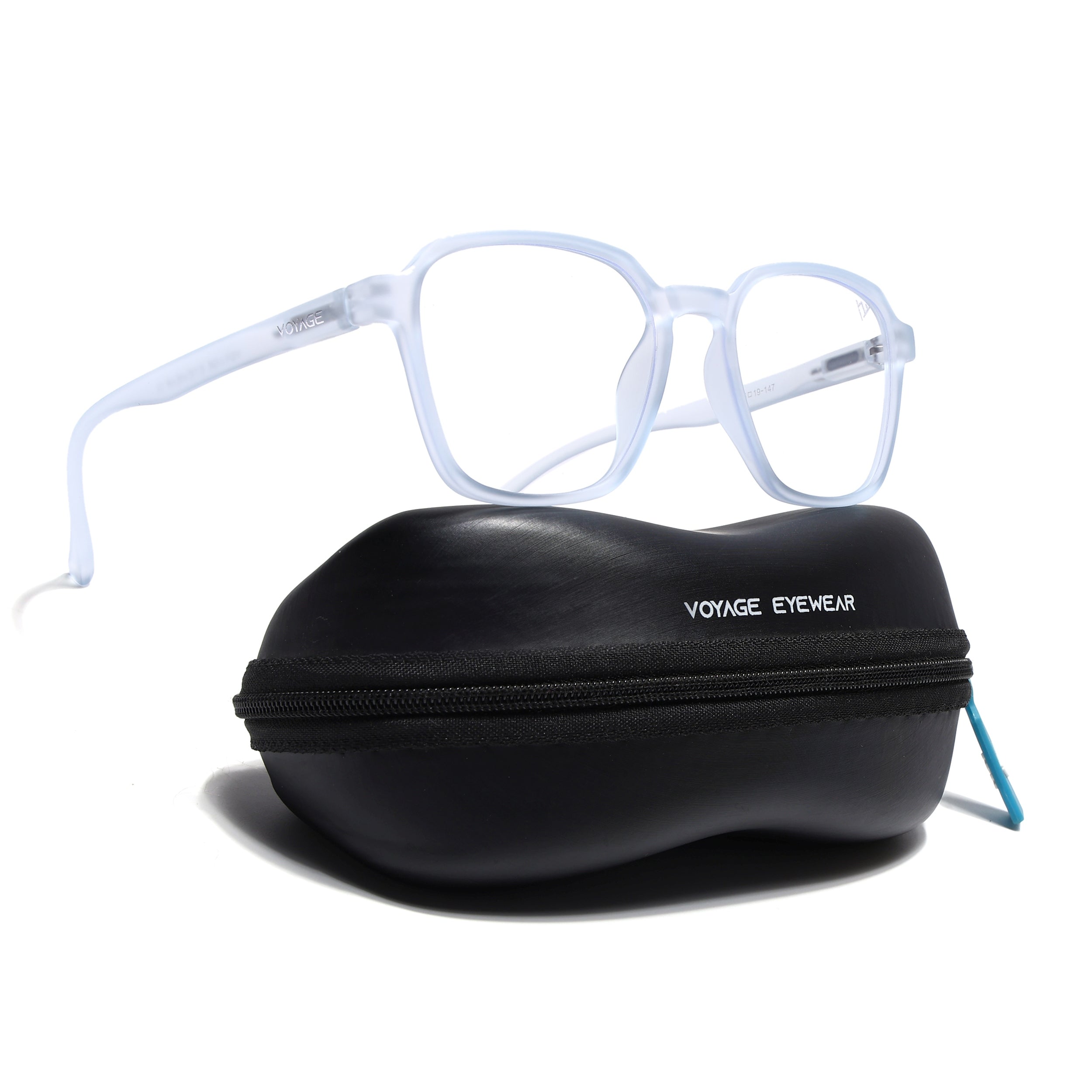 Voyage Air Light Blue Square Eyeglasses for Men & Women (TR02MG4541-C6)