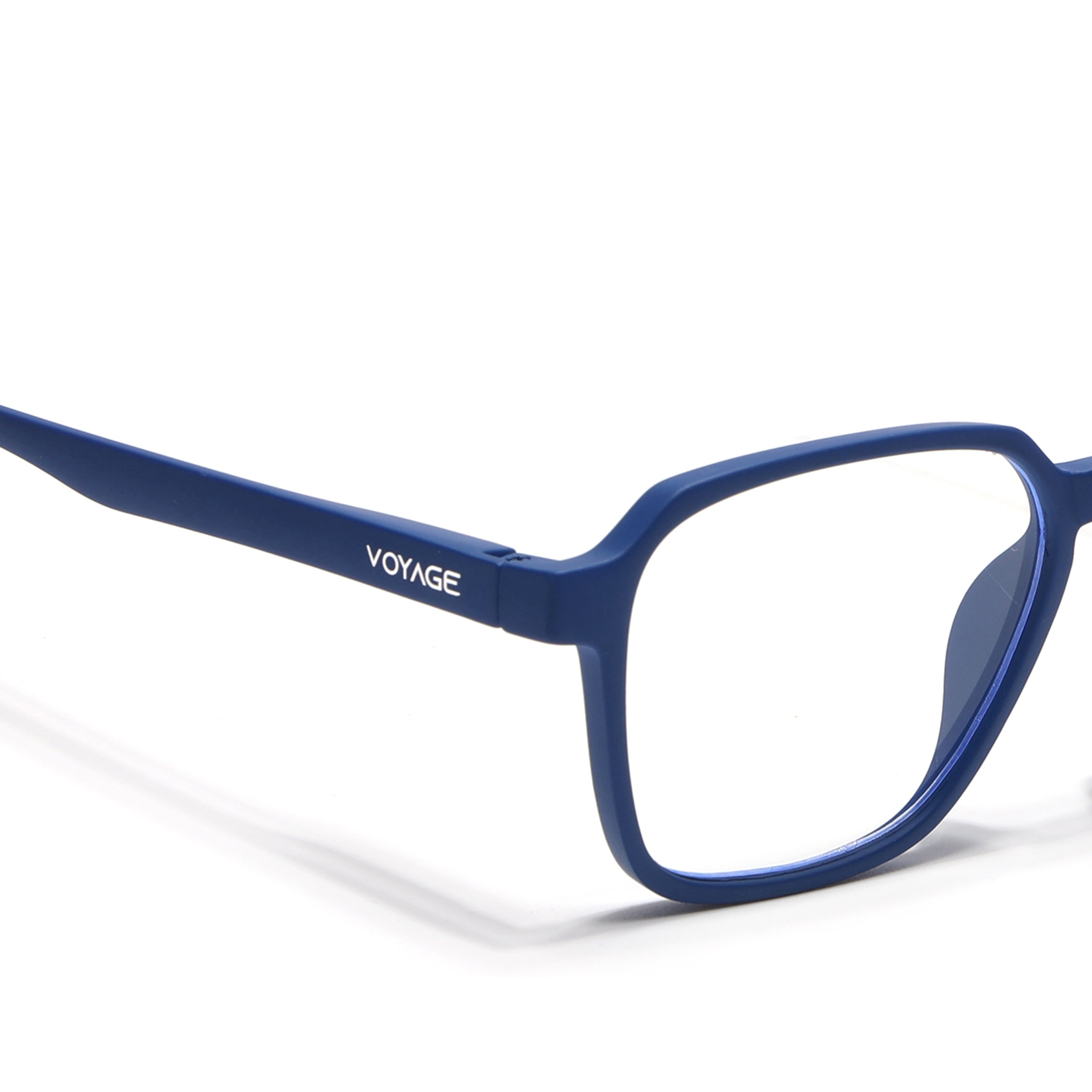 Voyage Air Royal Blue Square Eyeglasses for Men & Women (TR02MG4544-C9)