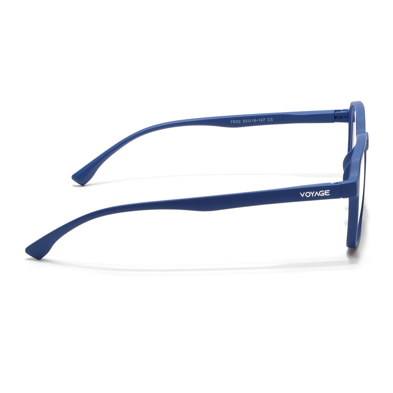 Voyage Air Royal Blue Square Eyeglasses for Men & Women (TR02MG4544-C9)