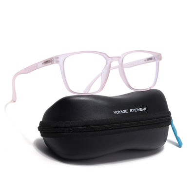 Voyage Air Pink Square Eyeglasses for Men & Women (TR03MG4550-C5)