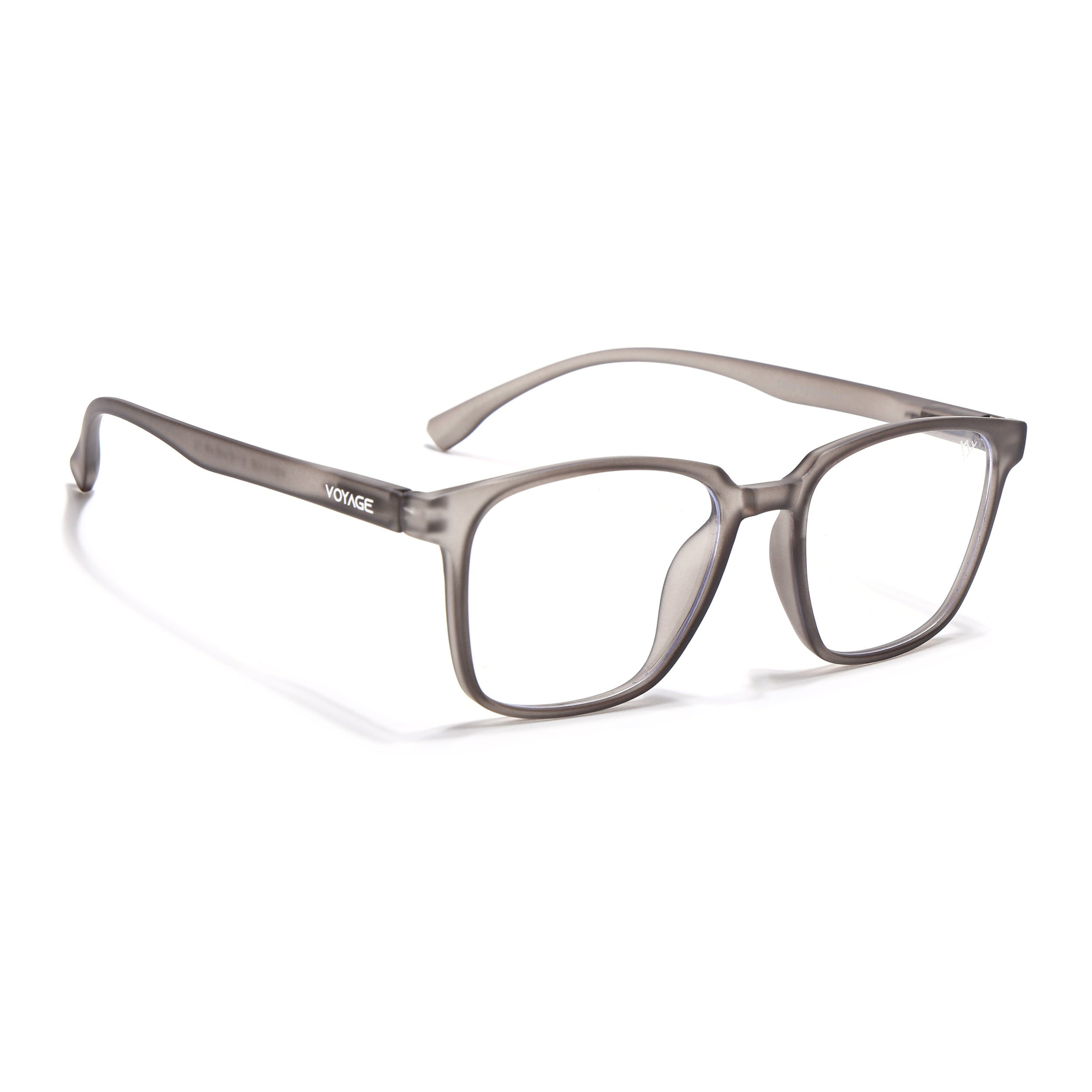 Voyage Air Grey Square Eyeglasses for Men & Women (TR03MG4553-C8)