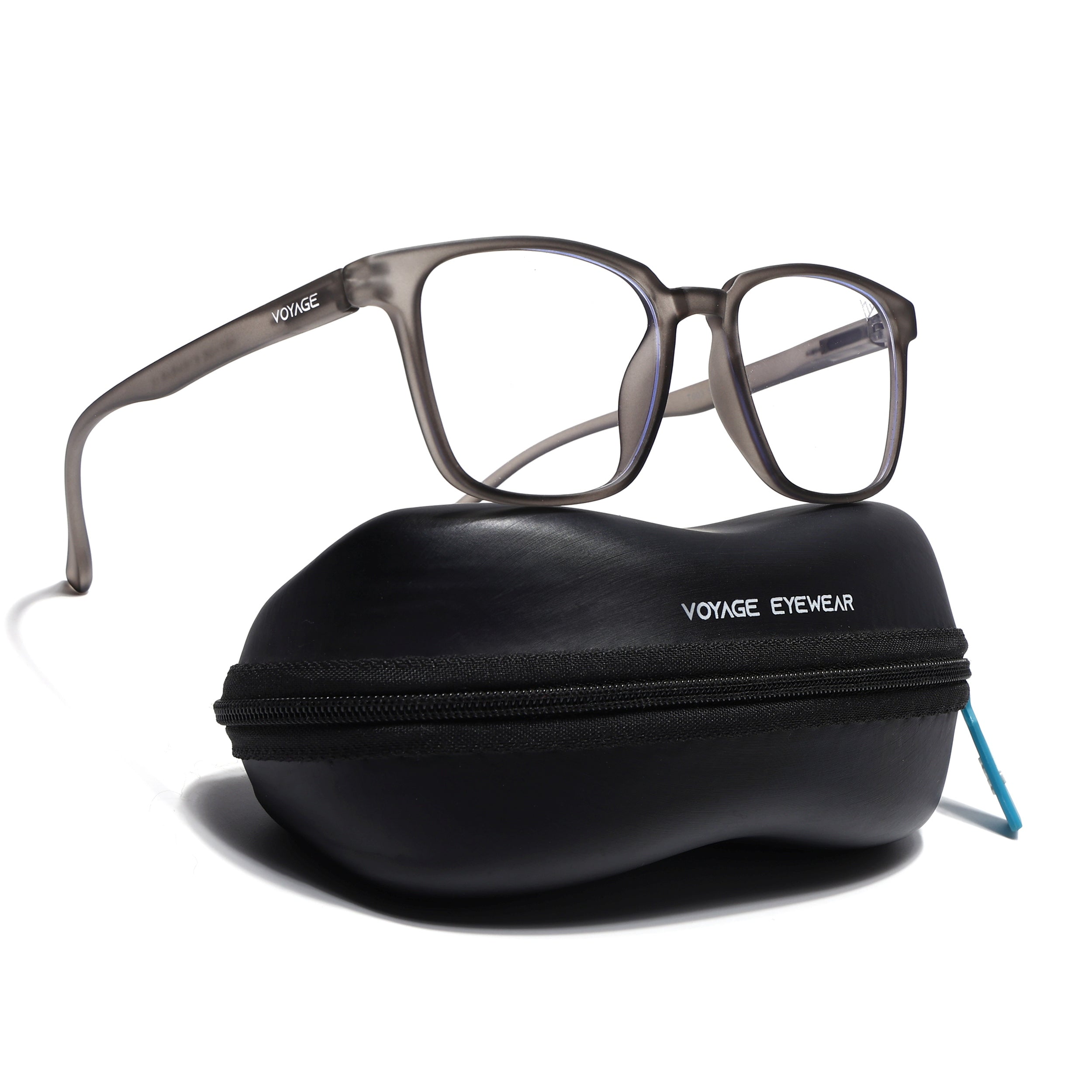 Voyage Air Grey Square Eyeglasses for Men & Women (TR03MG4553-C8)