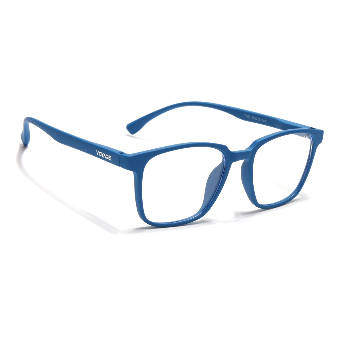 Voyage Air Royal Blue Square Eyeglasses for Men & Women (TR03MG4554-C9)
