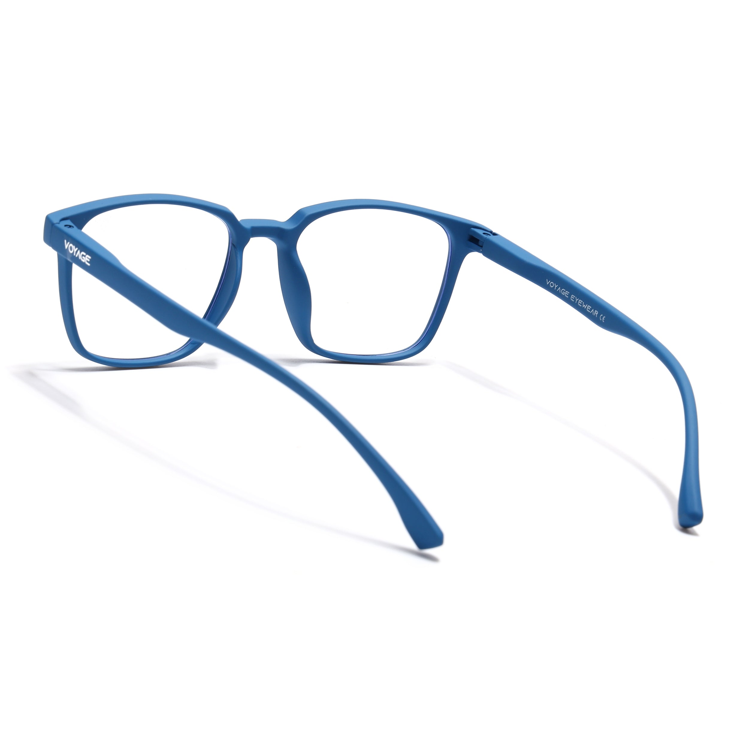 Voyage Air Royal Blue Square Eyeglasses for Men & Women (TR03MG4554-C9)