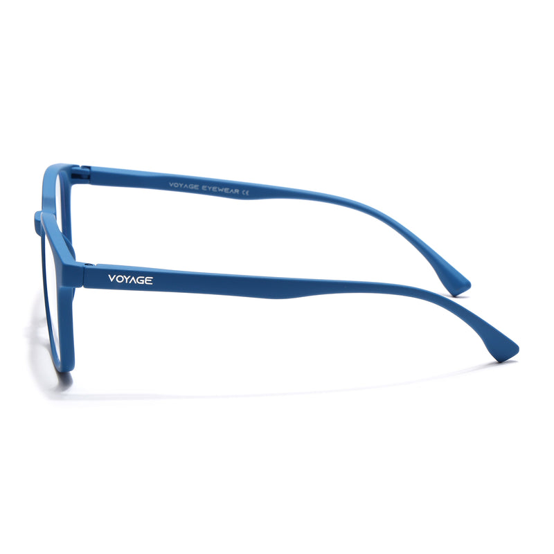 Voyage Air Royal Blue Square Eyeglasses for Men & Women (TR03MG4554-C9)