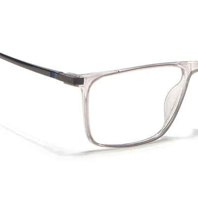 Eyejack Domino Transparent Rectangle Eyeglasses for Men & Women (TR1001FCL1618-C3)