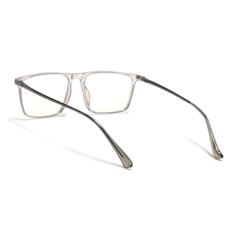 Eyejack Domino Transparent Rectangle Eyeglasses for Men & Women (TR1001FCL1618-C3)
