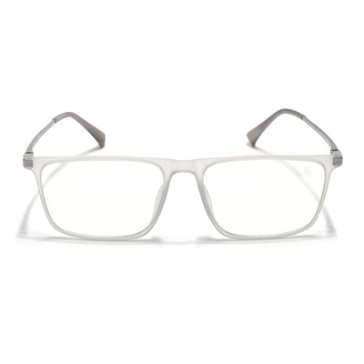 Eyejack Domino Matt Grey Rectangle Eyeglasses for Men & Women (TR1001FCL1621-C6)