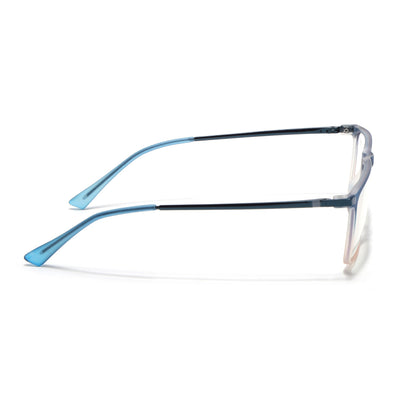 Eyejack Domino Blue & Brown Rectangle Eyeglasses for Men & Women (TR1001FCL1629-C14)