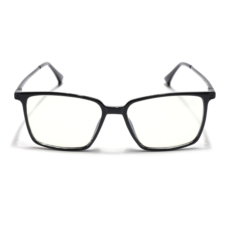Eyejack Domino Shine Black Square Eyeglasses for Men & Women (TR1002FCL1630-C1)