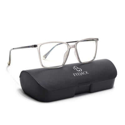 Eyejack Domino Transparent Square Eyeglasses for Men & Women (TR1002FCL1632-C3)