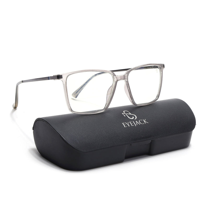 Eyejack Domino Transparent Square Eyeglasses for Men & Women (TR1002FCL1632-C3)