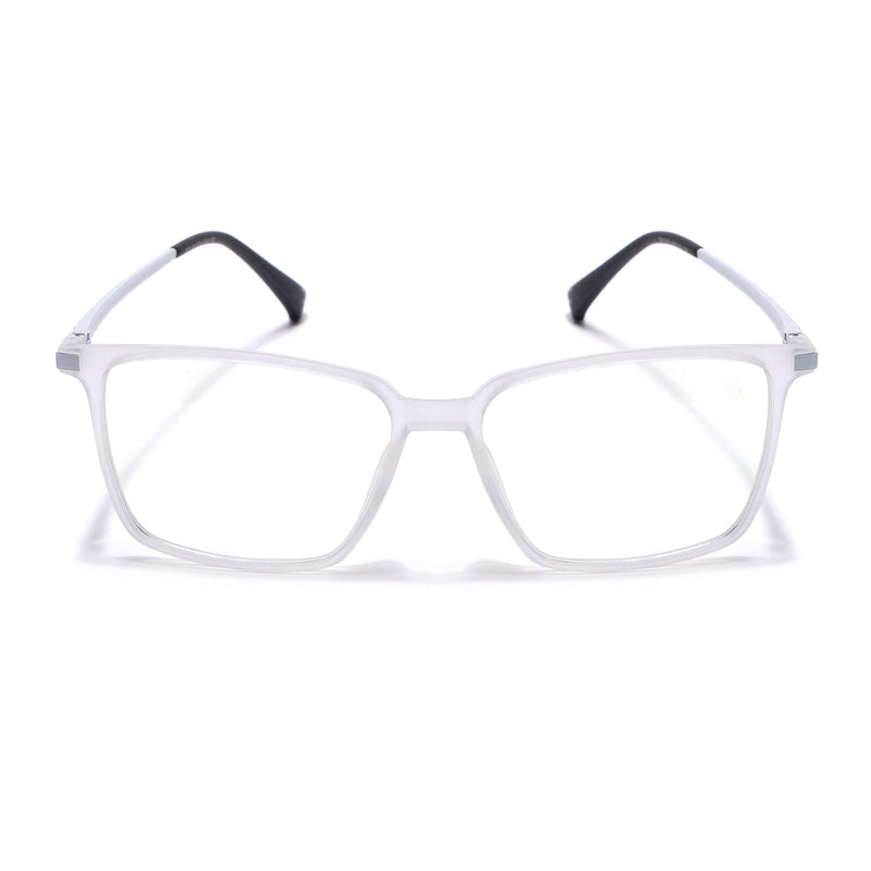 Eyejack Domino Matt Transparent Square Eyeglasses for Men & Women (TR1002FCL1633-C4)