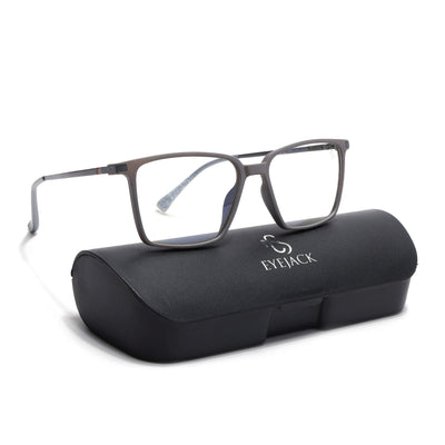 Eyejack Domino Grey Square Eyeglasses for Men & Women (TR1002FCL1634-C5)