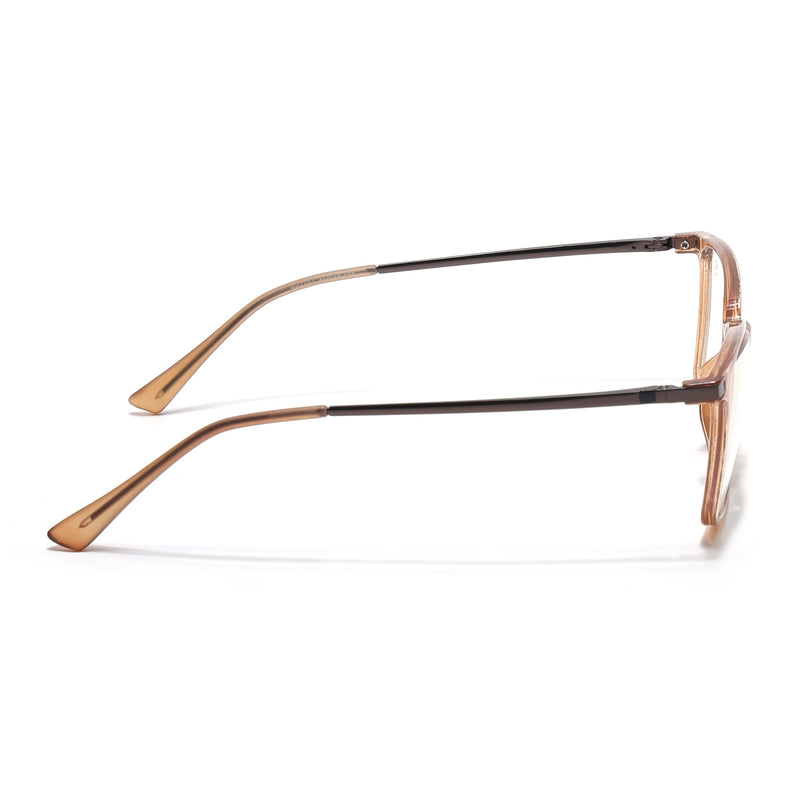 Eyejack Domino Shine Brown Square Eyeglasses for Men & Women (TR1002FCL1639-C10)