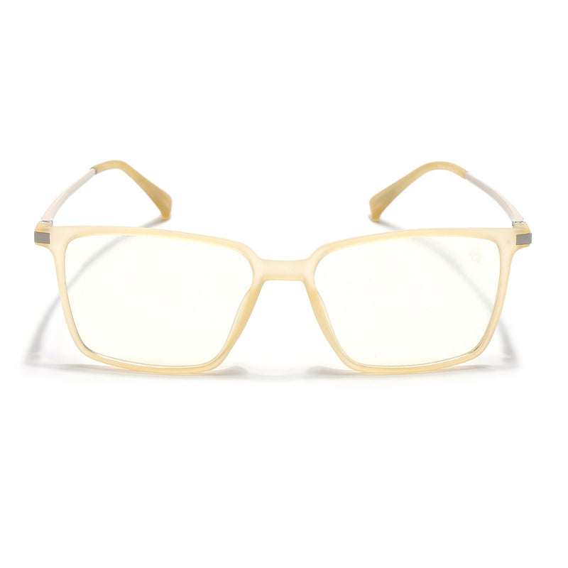 Eyejack Domino Yellow Square Eyeglasses for Men & Women (TR1002FCL1641-C12)