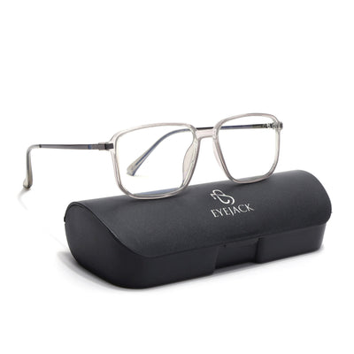 Eyejack Domino Transparent Square Eyeglasses for Men & Women (TR1003FCL1646-C3)