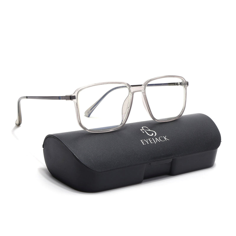 Eyejack Domino Transparent Square Eyeglasses for Men & Women (TR1003FCL1646-C3)