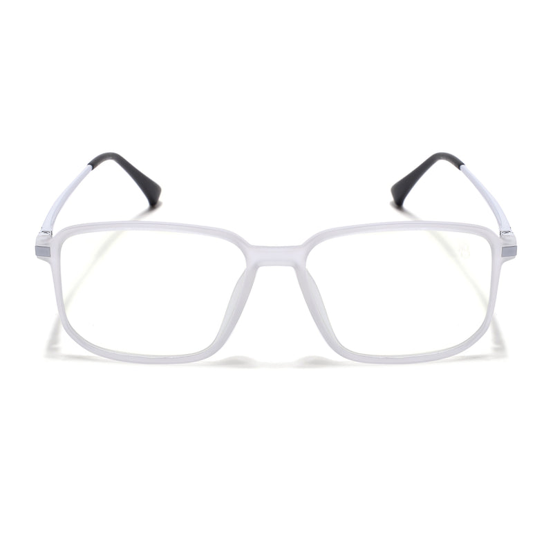 Eyejack Domino Matt Transparent Square Eyeglasses for Men & Women (TR1003FCL1647-C4)