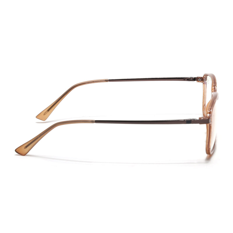 Eyejack Domino Shine Brown Square Eyeglasses for Men & Women (TR1003FCL1653-C10)