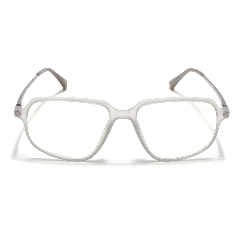Eyejack Domino Matt Grey Square Eyeglasses for Men & Women (TR1004FCL1663-C6)