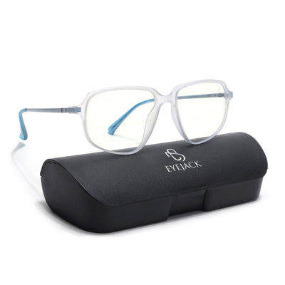 Eyejack Domino Light Purple Square Eyeglasses for Men & Women (TR1004FCL1666-C9)