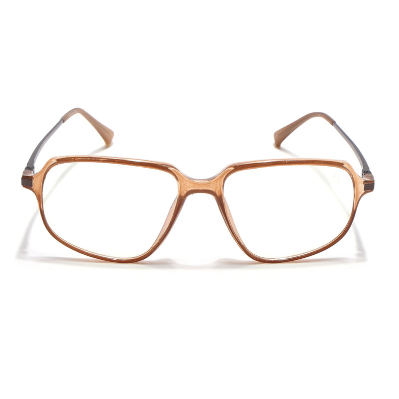 Eyejack Domino Shine Brown Square Eyeglasses for Men & Women (TR1004FCL1667-C10)