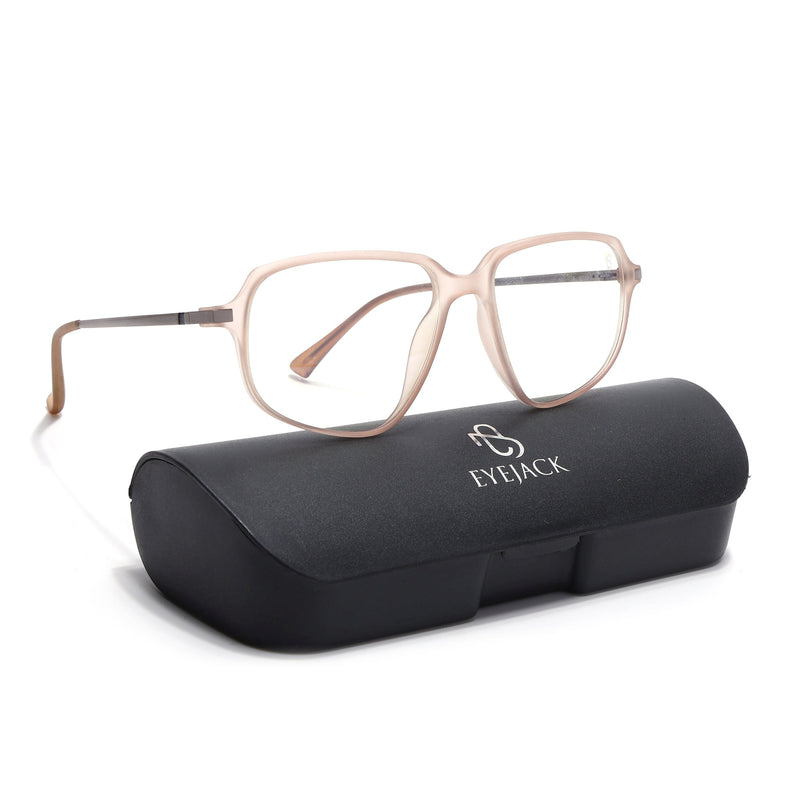 Eyejack Domino Matt Brown Square Eyeglasses for Men & Women (TR1004FCL1668-C11)