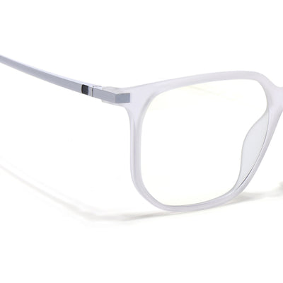 Eyejack Domino Matt Transparent Square Eyeglasses for Men & Women (TR1005FCL1675-C4)