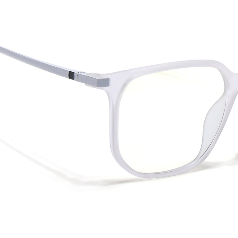 Eyejack Domino Matt Transparent Square Eyeglasses for Men & Women (TR1005FCL1675-C4)