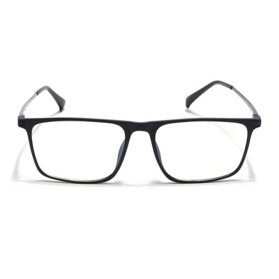 Eyejack Domino Matt Black Rectangle Eyeglasses for Men & Women (TR1006FCL1687-C2)