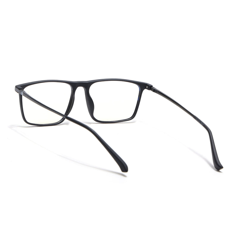 Eyejack Domino Matt Black Rectangle Eyeglasses for Men & Women (TR1006FCL1687-C2)