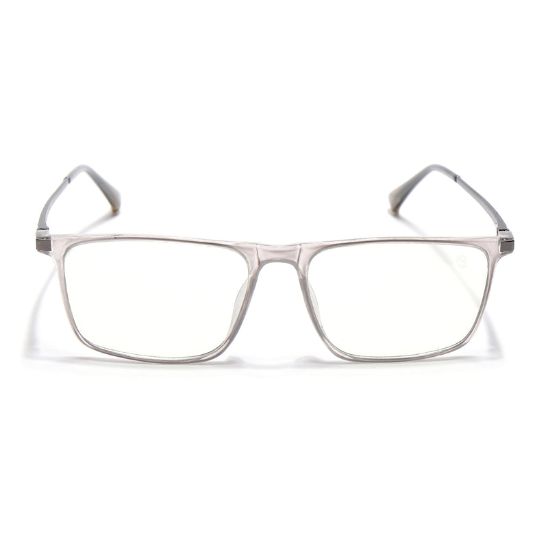 Eyejack Domino Transparent Rectangle Eyeglasses for Men & Women (TR1006FCL1688-C3)