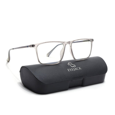 Eyejack Domino Transparent Rectangle Eyeglasses for Men & Women (TR1006FCL1688-C3)