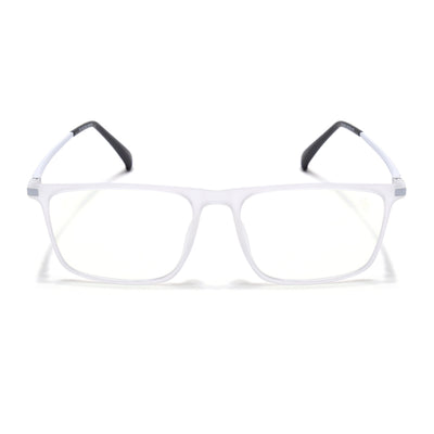 Eyejack Domino Matt Transparent Rectangle Eyeglasses for Men & Women (TR1006FCL1689-C4)