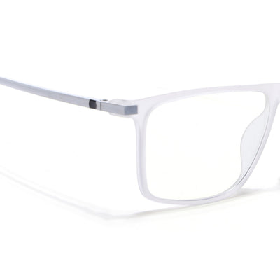 Eyejack Domino Matt Transparent Rectangle Eyeglasses for Men & Women (TR1006FCL1689-C4)