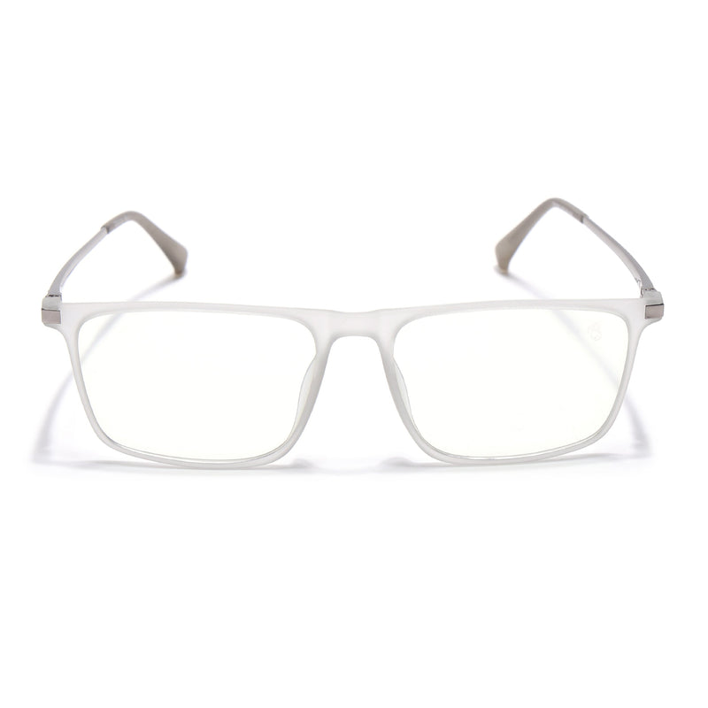 Eyejack Domino Matt Grey Rectangle Eyeglasses for Men & Women (TR1006FCL1691-C6)