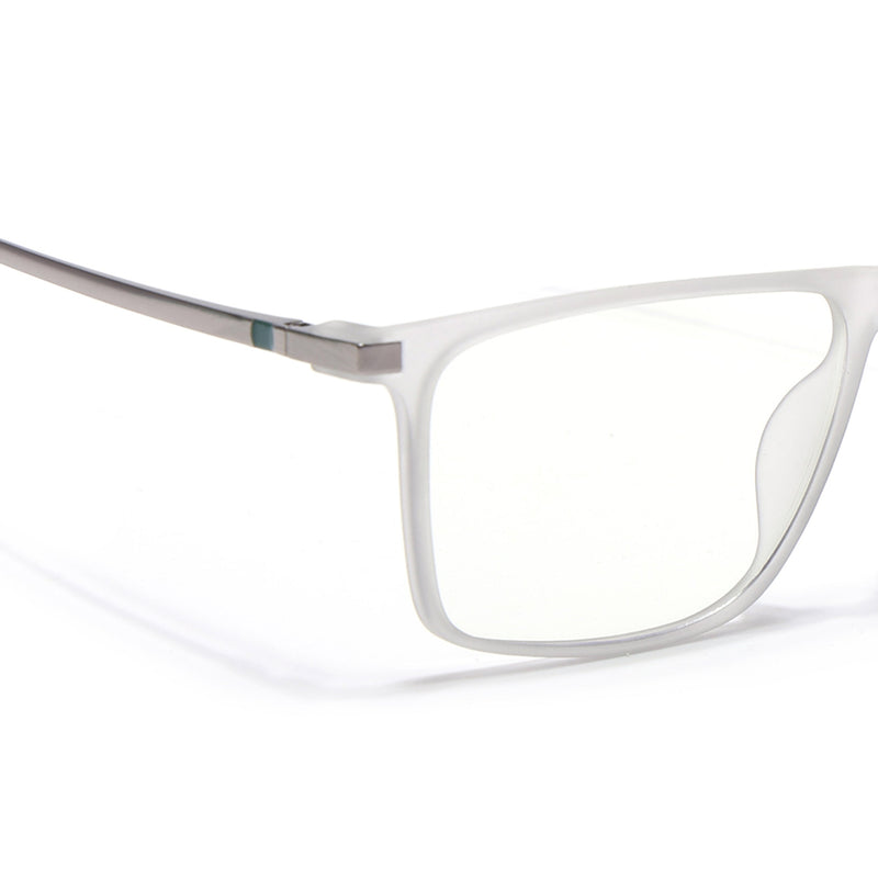 Eyejack Domino Matt Grey Rectangle Eyeglasses for Men & Women (TR1006FCL1691-C6)
