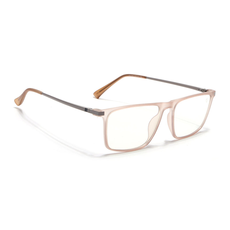Eyejack Domino Matt Brown Rectangle Eyeglasses for Men & Women (TR1006FCL1696-C11)